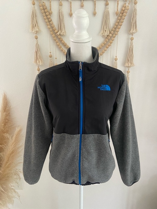 The North Face Other - The North Face boys Denali Fleece zip up jacket grey black blue outdoor L 14/16